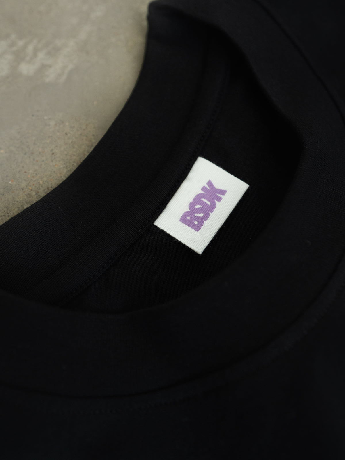 BSDK black oversized tshirt tag